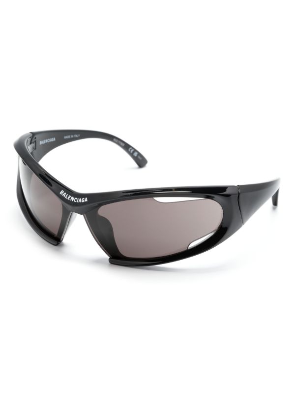 Browns Balenciaga Eyewear Black Dynamo Wrap Cat-Eye Sunglasses | Browns Sunglasses