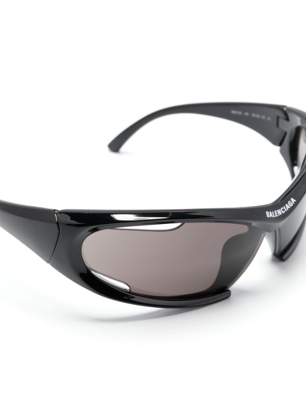 Browns Balenciaga Eyewear Black Dynamo Wrap Cat-Eye Sunglasses | Browns Sunglasses