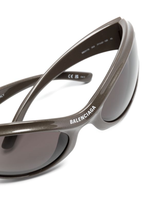Browns Balenciaga Eyewear Black Dynamo Wrap Cat-Eye Sunglasses | Browns Sunglasses
