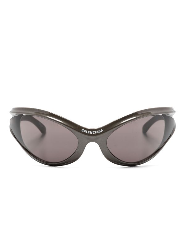 browns Balenciaga Eyewear Black Dynamo Wrap Cat-Eye Sunglasses | Browns Sunglasses