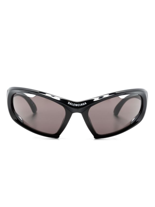 browns Balenciaga Eyewear Black Dynamo Wrap Cat-Eye Sunglasses | Browns Sunglasses