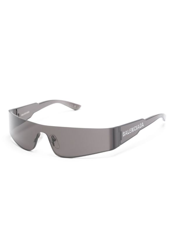 Browns Balenciaga Eyewear Black Mono Rectangle Sunglasses | Browns Sunglasses