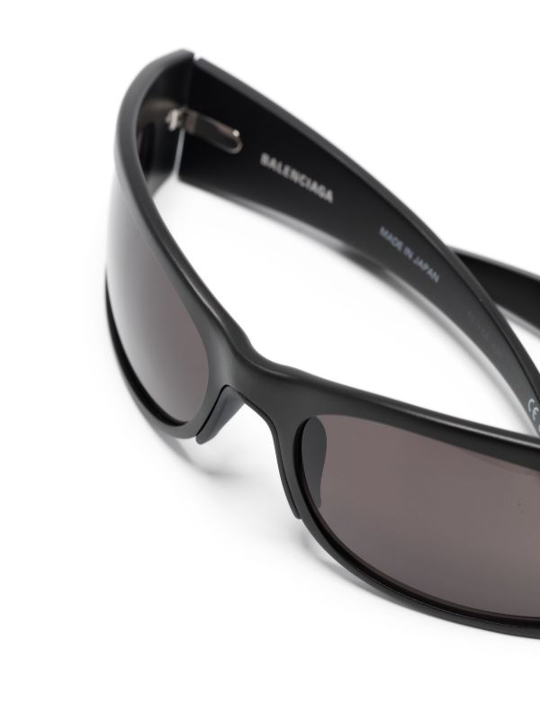 Browns Balenciaga Eyewear Black Reverse XPander Wrap Sunglasses | Browns Sunglasses