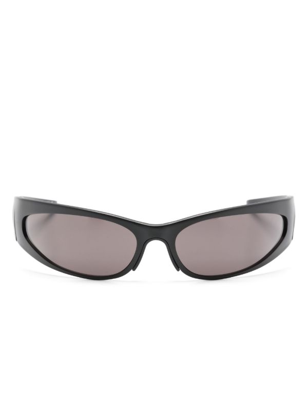 browns Balenciaga Eyewear Black Reverse XPander Wrap Sunglasses | Browns Sunglasses