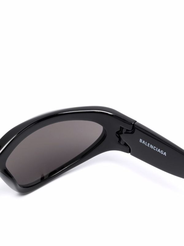 Browns Balenciaga Eyewear Black Swift Oval Sunglasses | Browns Sunglasses