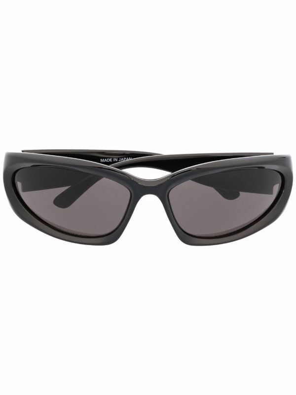 browns Balenciaga Eyewear Black Swift Oval Sunglasses | Browns Sunglasses