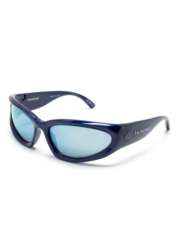 Browns Balenciaga Eyewear Blue Swift Oval-frame Sunglasses | Browns Sunglasses