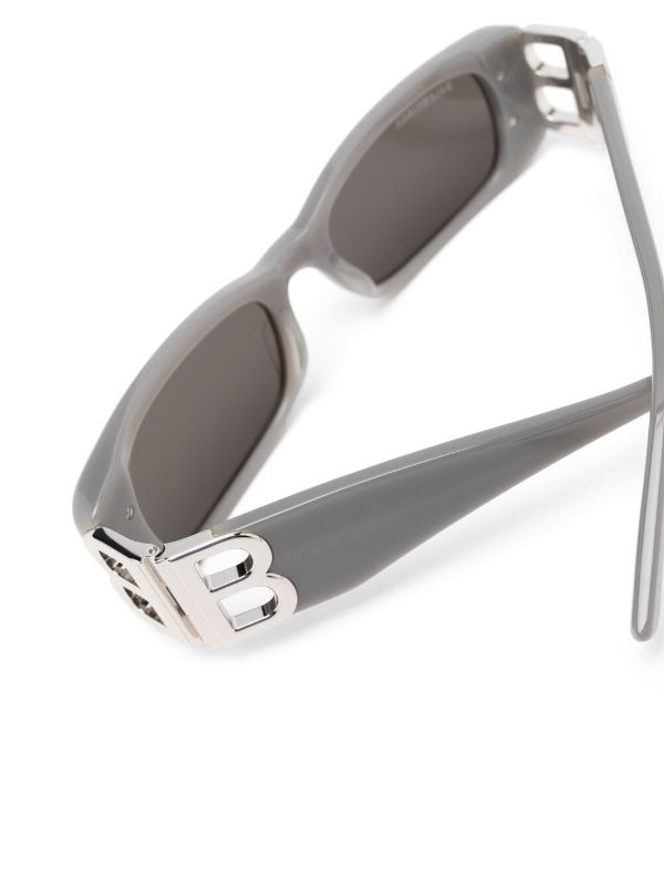 Browns Balenciaga Eyewear Grey Rectangle Frame Sunglasses | Browns Sunglasses