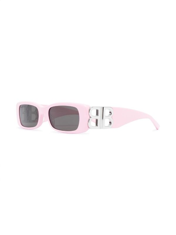 Browns Balenciaga Eyewear Pink Rectangle Frame Sunglasses | Browns Sunglasses