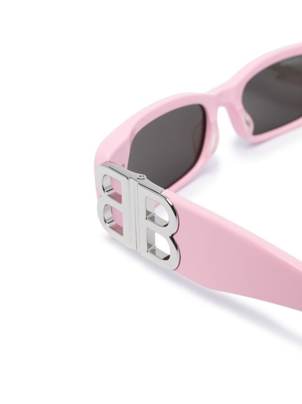 Browns Balenciaga Eyewear Pink Rectangle Frame Sunglasses | Browns Sunglasses