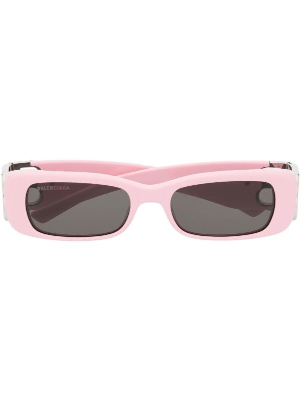 browns Balenciaga Eyewear Pink Rectangle Frame Sunglasses | Browns Sunglasses