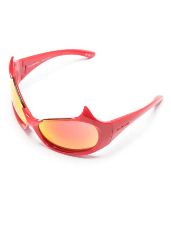 Browns Balenciaga Eyewear Red Gotham Cat-Eye Sunglasses | Browns Sunglasses