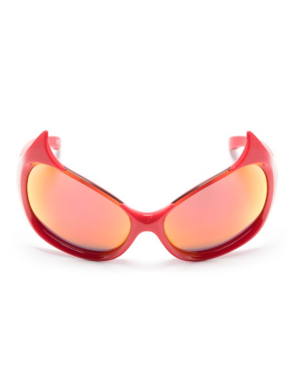 browns Balenciaga Eyewear Red Gotham Cat-Eye Sunglasses | Browns Sunglasses