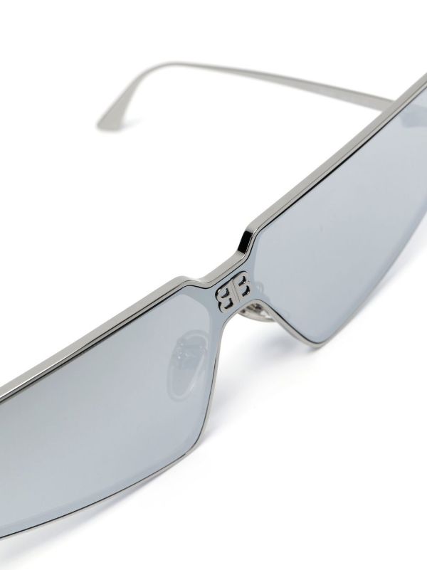 Browns Balenciaga Eyewear Silver-Tone Shield 2.0 Sunglasses | Browns Sunglasses
