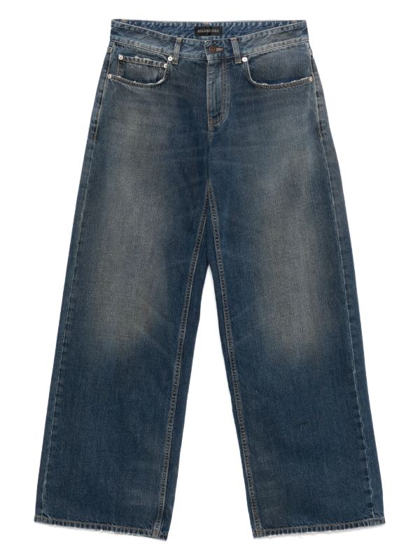 browns Balenciaga logo-patch jeans | Browns Wide-Leg Jeans