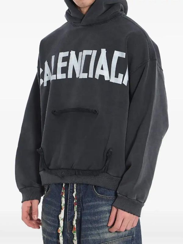 Browns Balenciaga Tape Type Logo-print Hoodie | Browns Hoodies