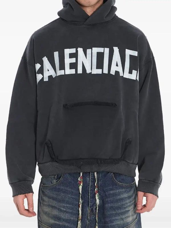browns Balenciaga Tape Type logo-print hoodie | Browns Hoodies