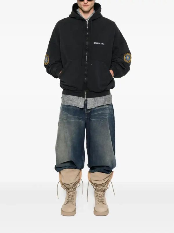 Browns Balenciaga Uniform-patch Hoodie | Browns Hoodies