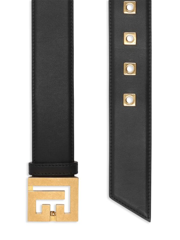 Browns Balmain Black Logo-Appliqué Leather Belt | Browns Belts