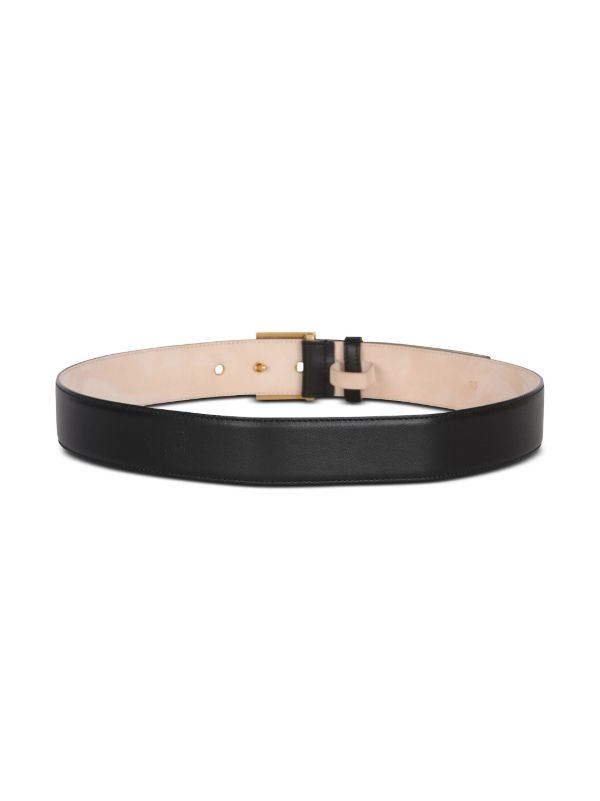 Browns Balmain Black Logo-Appliqué Leather Belt | Browns Belts