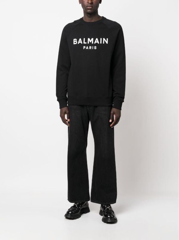 Browns Balmain Black Logo Print Sweatshirt | Browns Sweatshirts