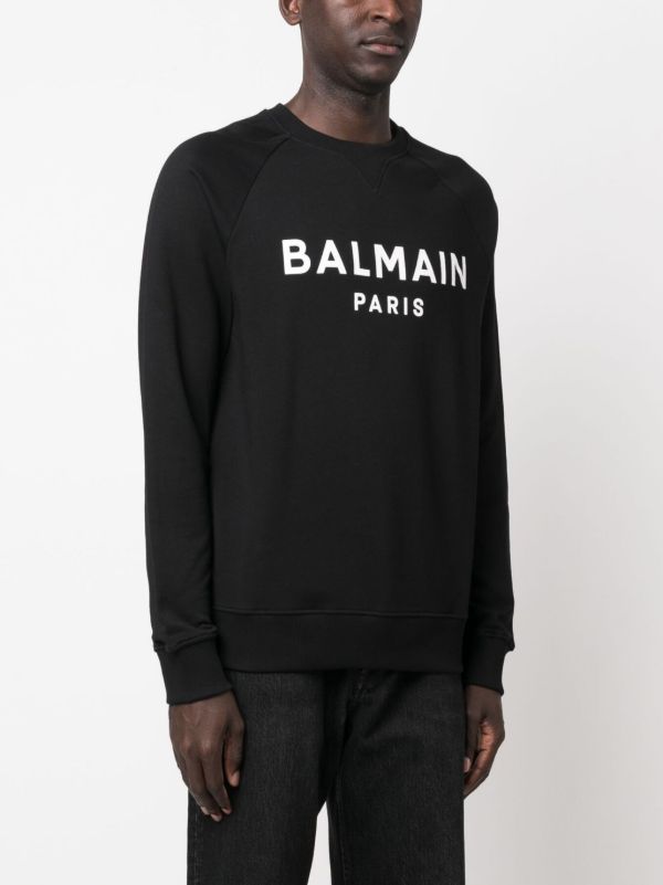 Browns Balmain Black Logo Print Sweatshirt | Browns Sweatshirts
