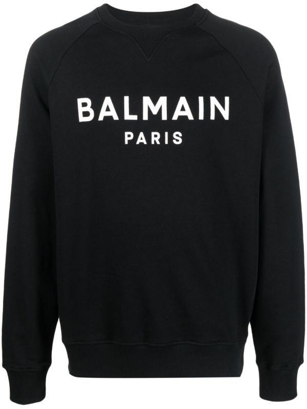 browns Balmain Black Logo Print Sweatshirt | Browns Sweatshirts