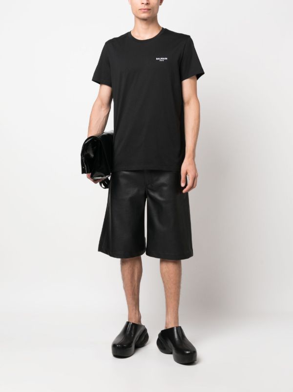 Browns Balmain Black Logo Print T-shirt | Browns T-Shirts