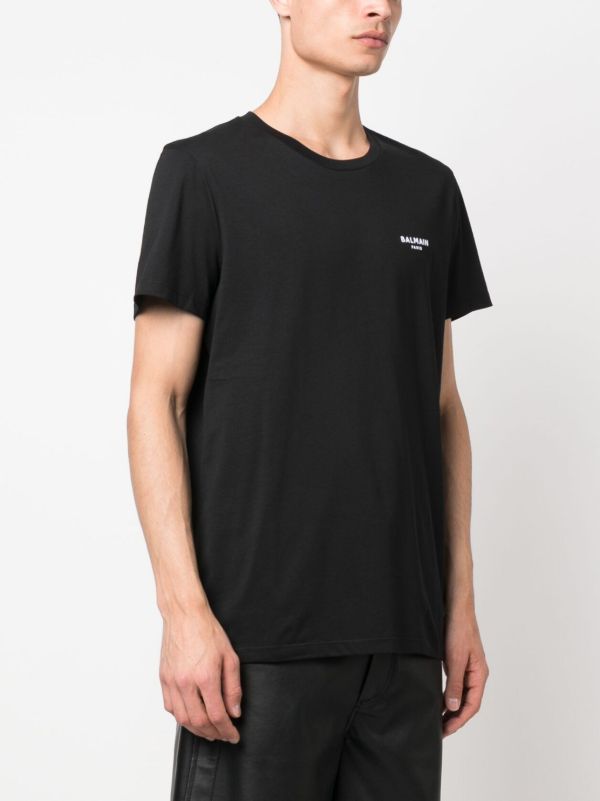 Browns Balmain Black Logo Print T-shirt | Browns T-Shirts