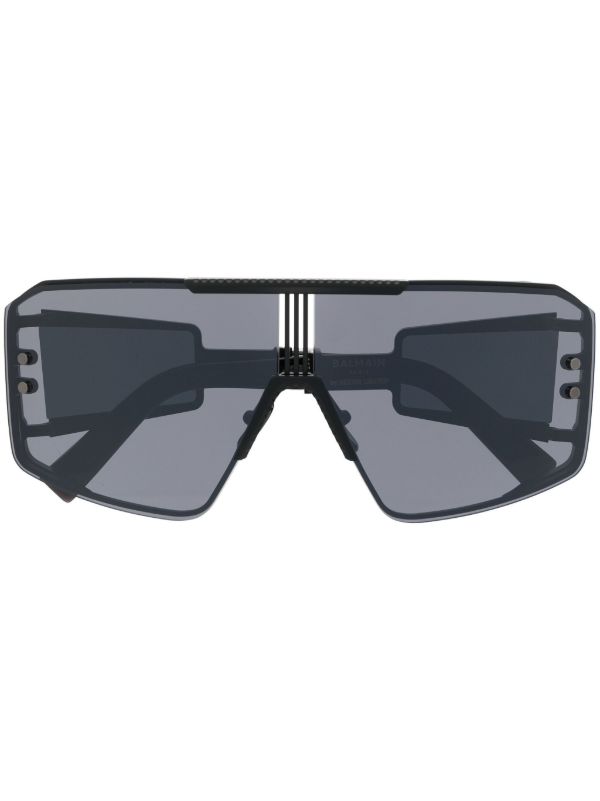 browns Balmain Eyewear Black Le Masque Mask-Frame Sunglasses | Browns Sunglasses