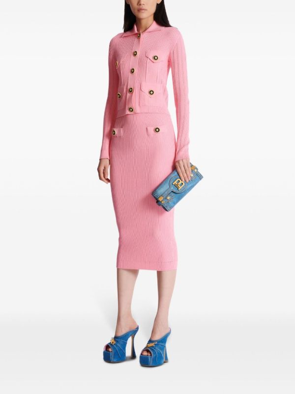 Browns Balmain Knitted Midi Skirt | Browns Knitted Skirts