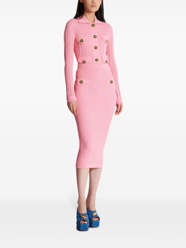 Browns Balmain Knitted Midi Skirt | Browns Knitted Skirts