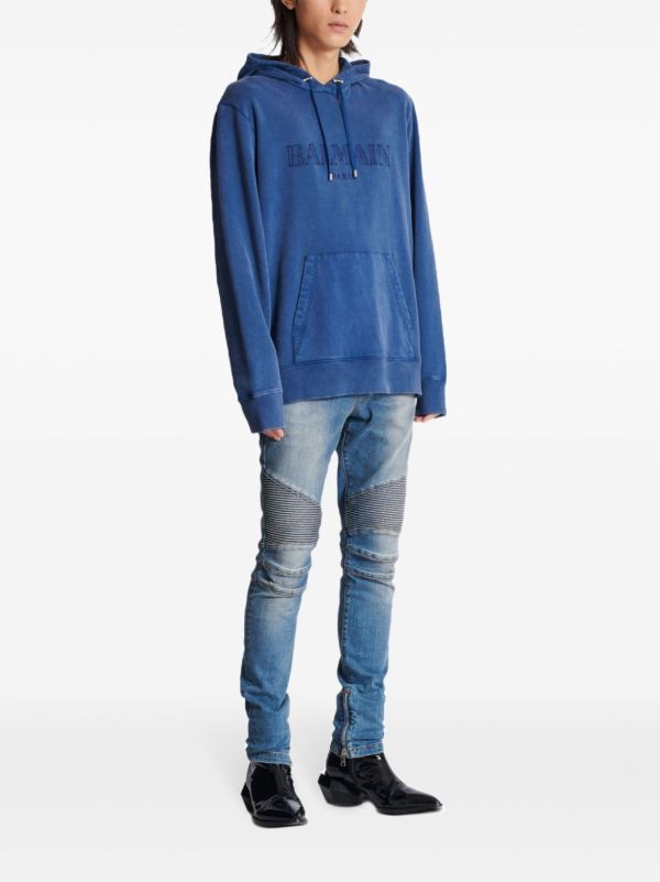 Browns Balmain Logo-Embroidered Hoodie | Browns Hoodies