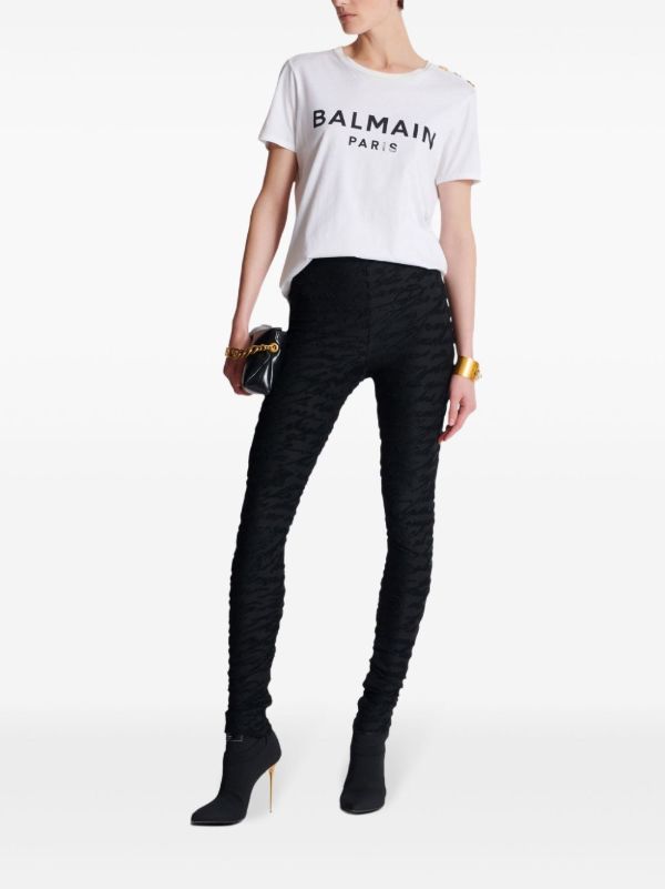 Browns Balmain Monogram-Jacquard Leggings | Browns Leggings