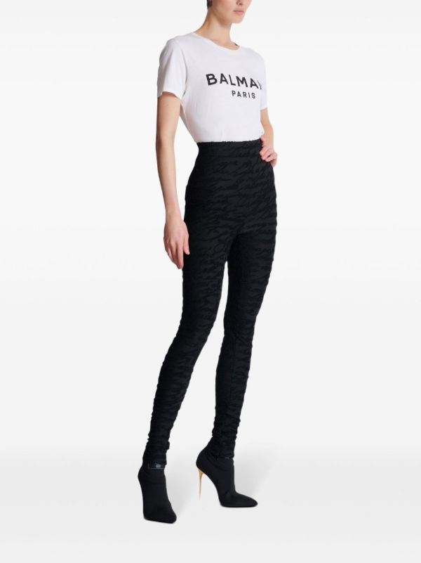 Browns Balmain Monogram-Jacquard Leggings | Browns Leggings