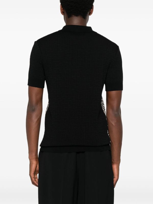 Browns Balmain Monogram Knit Polo Shirt | Browns Polo Shirts