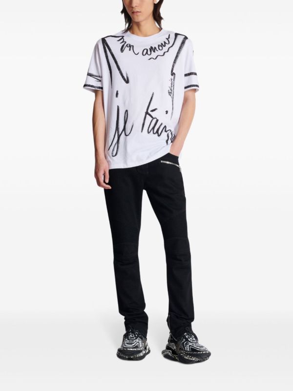 Browns Balmain Slim-Fit Biker Jeans | Browns Skinny Jeans