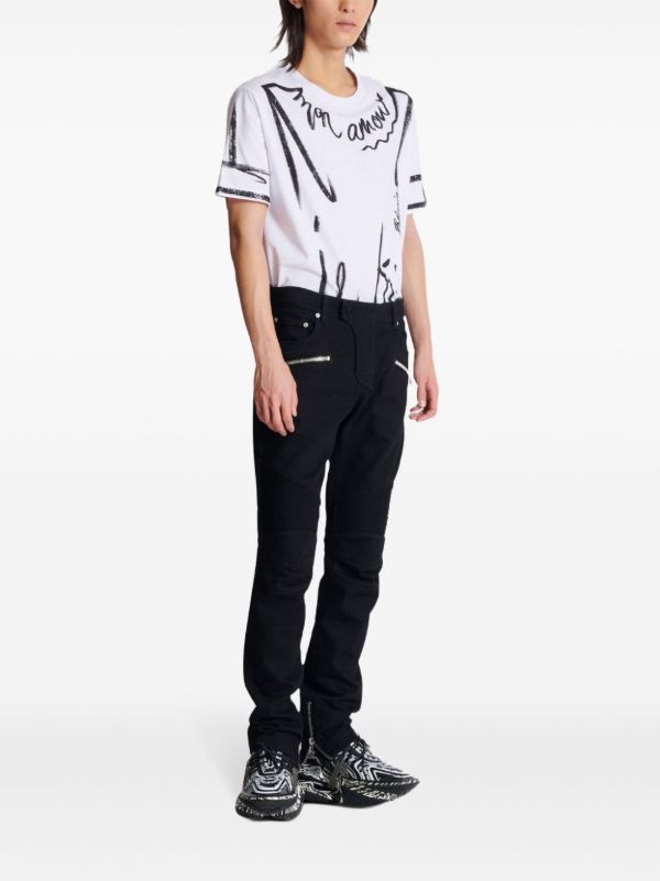Browns Balmain Slim-Fit Biker Jeans | Browns Skinny Jeans