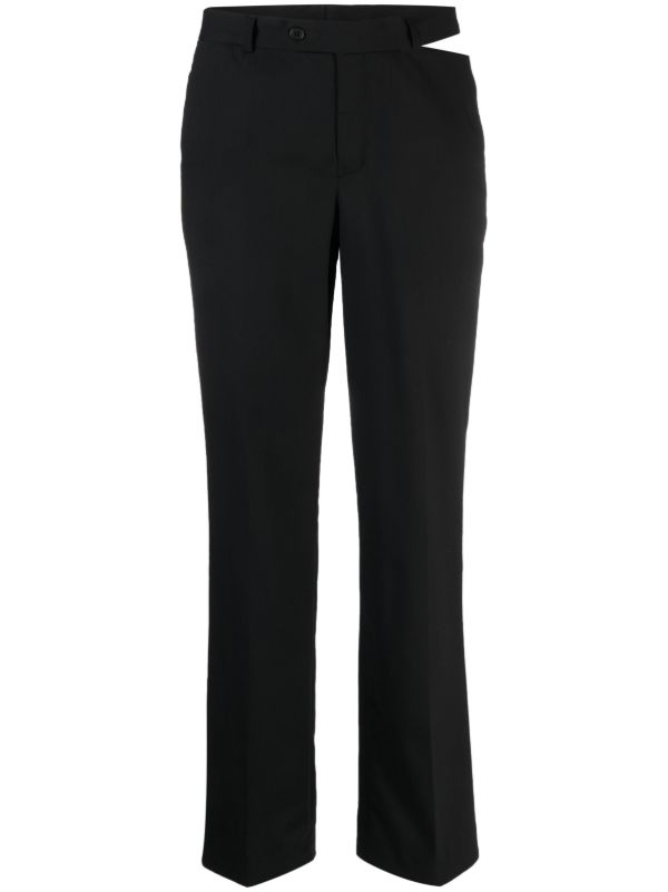 browns BETTTER black straight-leg wool trousers | Browns Suit Trousers