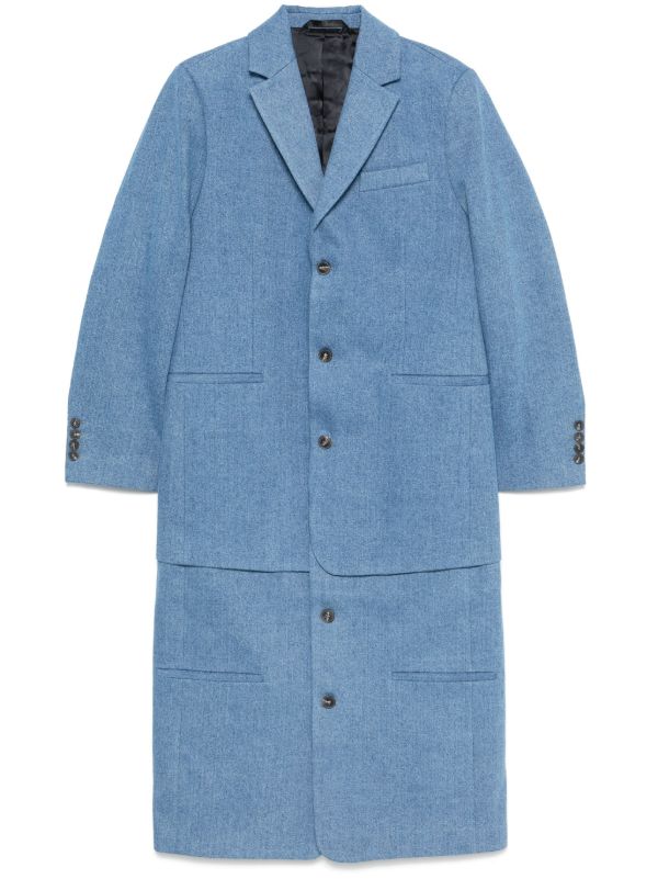 browns BETTTER Blue Cotton Coat | Browns Single Breasted Coats