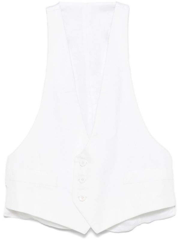 browns BETTTER White Nan Waistcoat | Browns Waistcoats & Gilets
