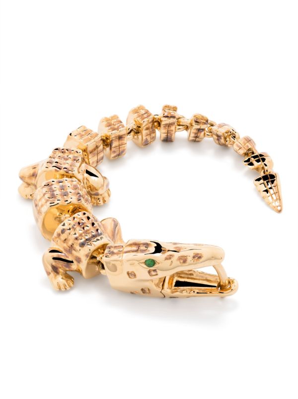 Browns Bibi Van Der Velden 18K Yellow Gold Alligator Vertebrae Bite Tsavorite Earring | Browns Fine Earrings