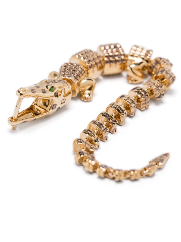 Browns Bibi Van Der Velden 18K Yellow Gold Alligator Vertebrae Bite Earring | Browns Fine Earrings
