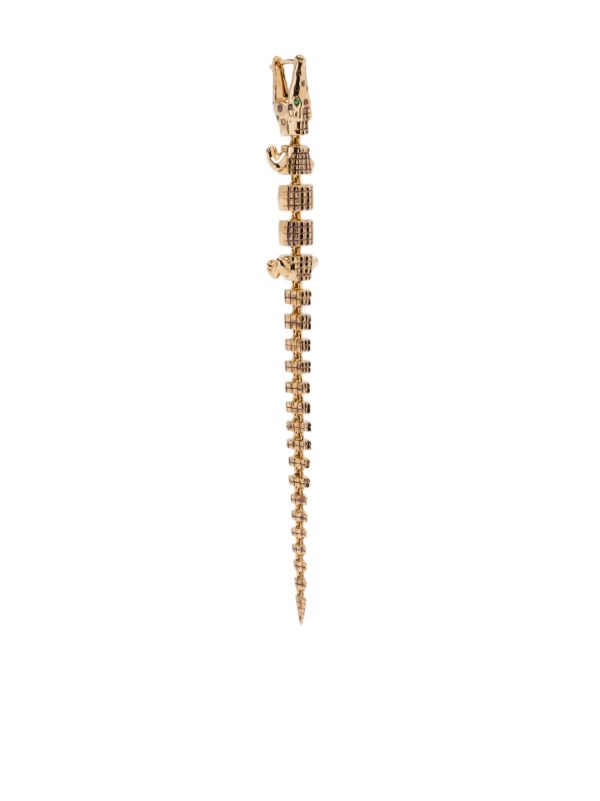 browns Bibi van der Velden 18K Yellow Gold Alligator Vertebrae Bite Earring | Browns Fine Earrings