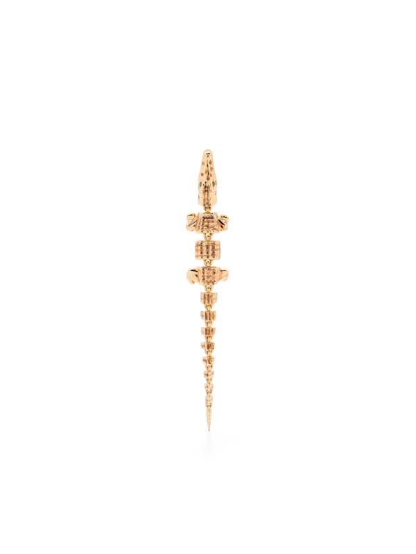 browns Bibi van der Velden 18K Yellow Gold Alligator Vertebrae Bite Tsavorite Earring | Browns Fine Earrings