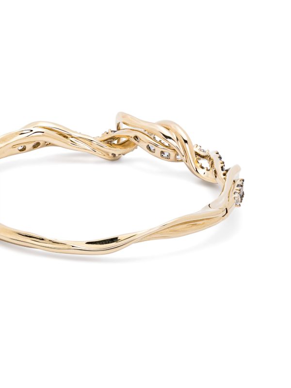 Browns Bibi Van Der Velden 18K Yellow Gold Vapour Diamond And Spinel Bangle | Browns Fine Bracelets