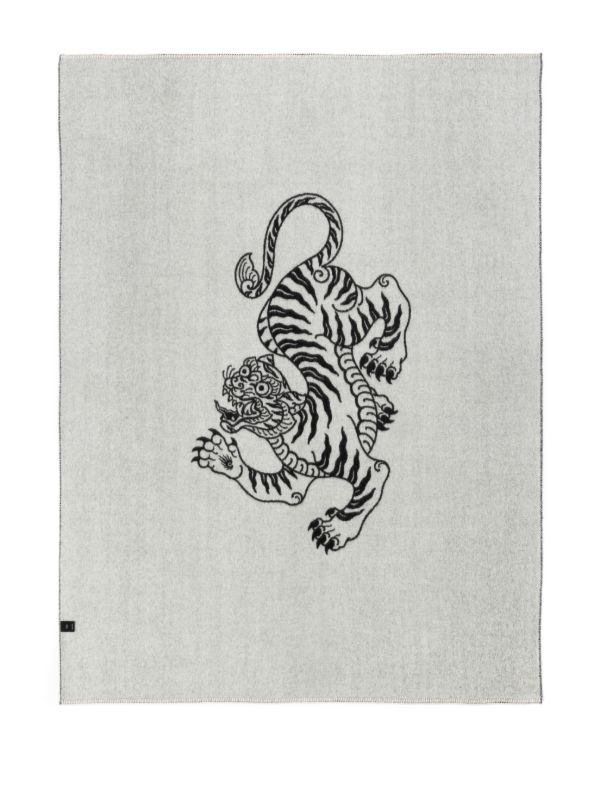 Browns BLACKSAW Black Voodoo Tiger Reversible Blanket | Browns Blankets & Throws
