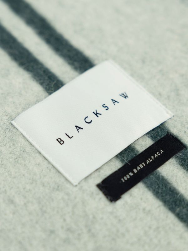 Browns BLACKSAW Green Straits Reversible Alpaca Wool Blanket | Browns Blankets & Throws