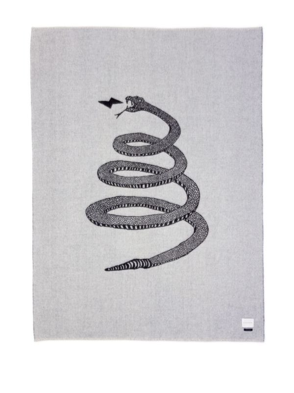 Browns BLACKSAW Grey Peyote Snake Print Blanket | Browns Blankets & Throws
