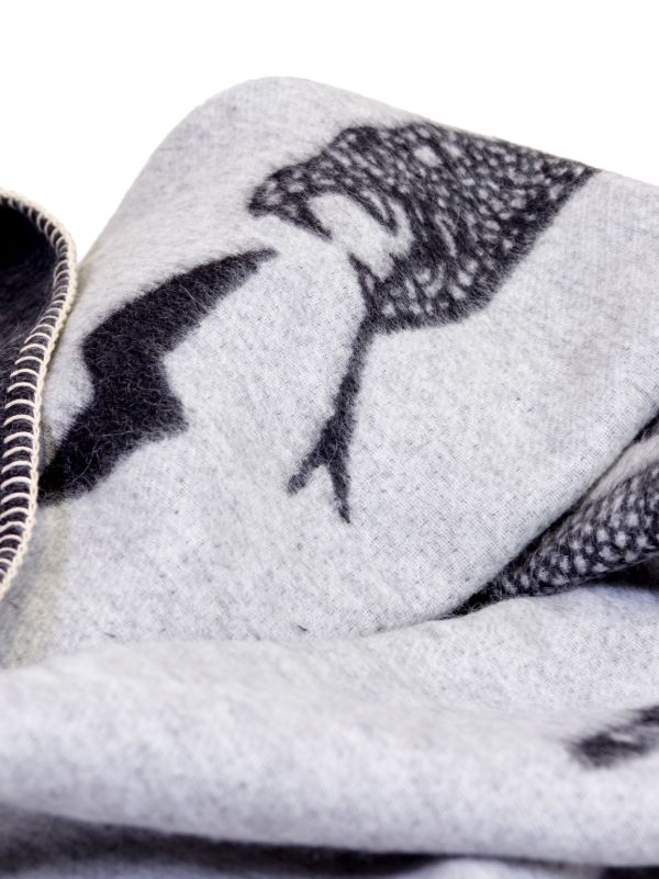 Browns BLACKSAW Grey Peyote Snake Print Blanket | Browns Blankets & Throws
